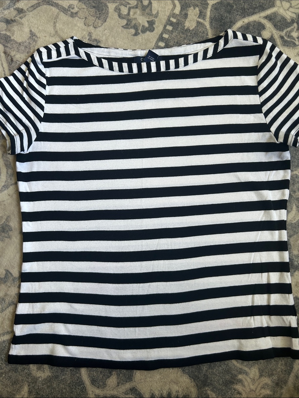 Chaps Striped Short-Sleeve Tee - Black & White